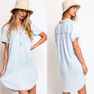 Rails Valerie Light Acid wash denim dress